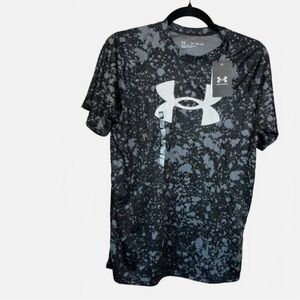 Under Armour Men's Black and Gray Splatter T-Shirt